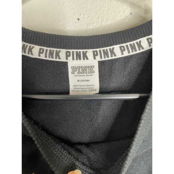 PINK Victoria’s Secret Lounge Set Sweater & Joggers Women’s Black Gray Size M - Picture 4 of 5